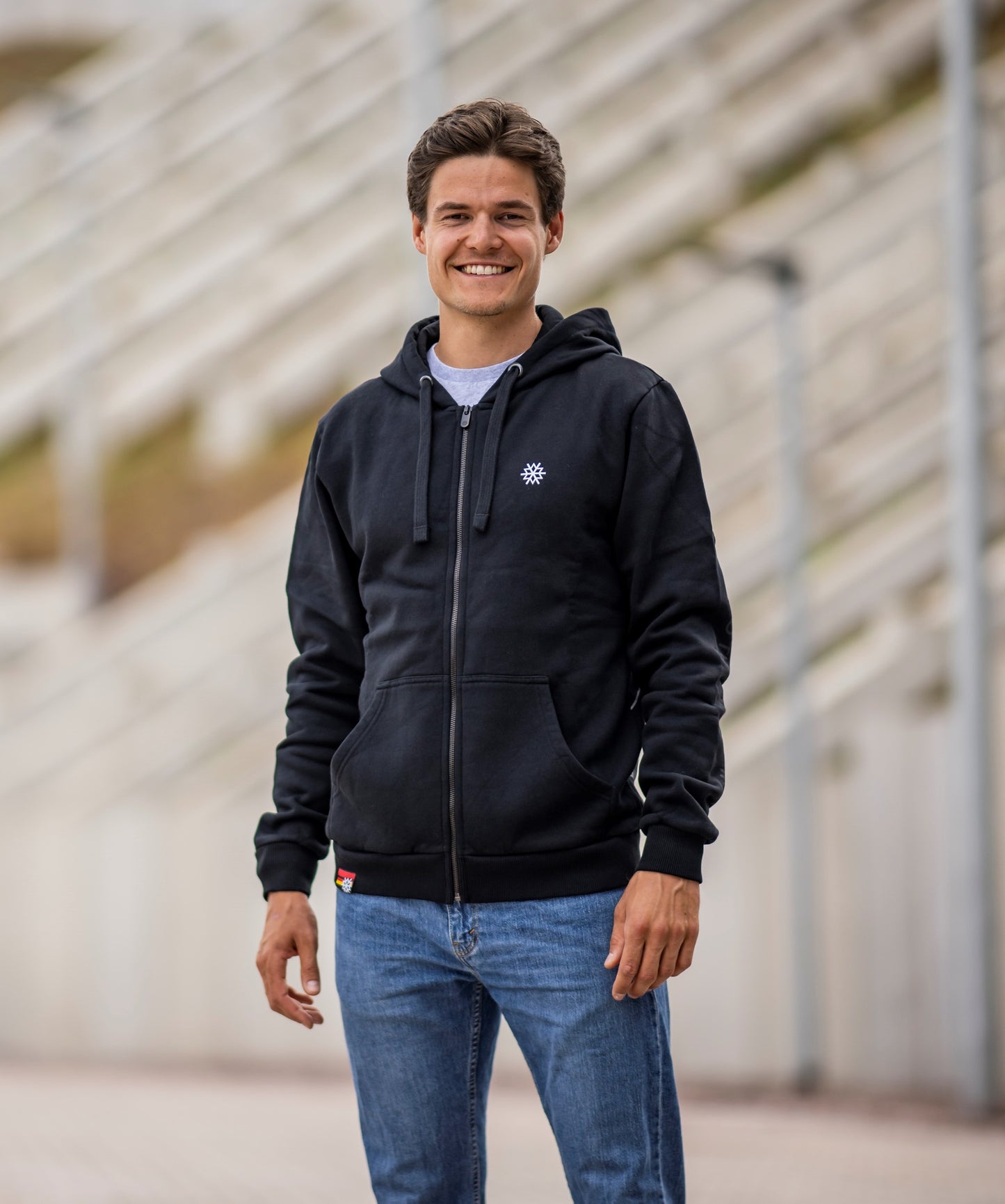 zip-up hoodie herren dsv - schwarz