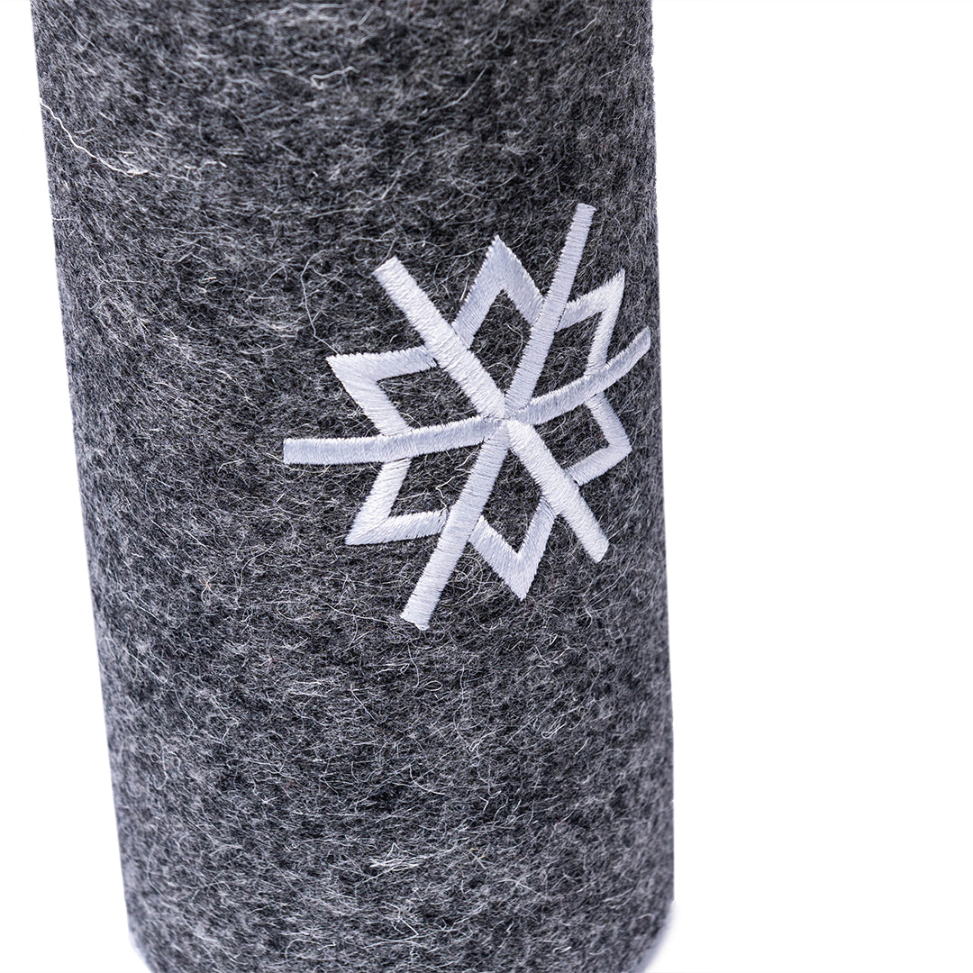 glasflasche mit filzhülle vesii - limitierte edition