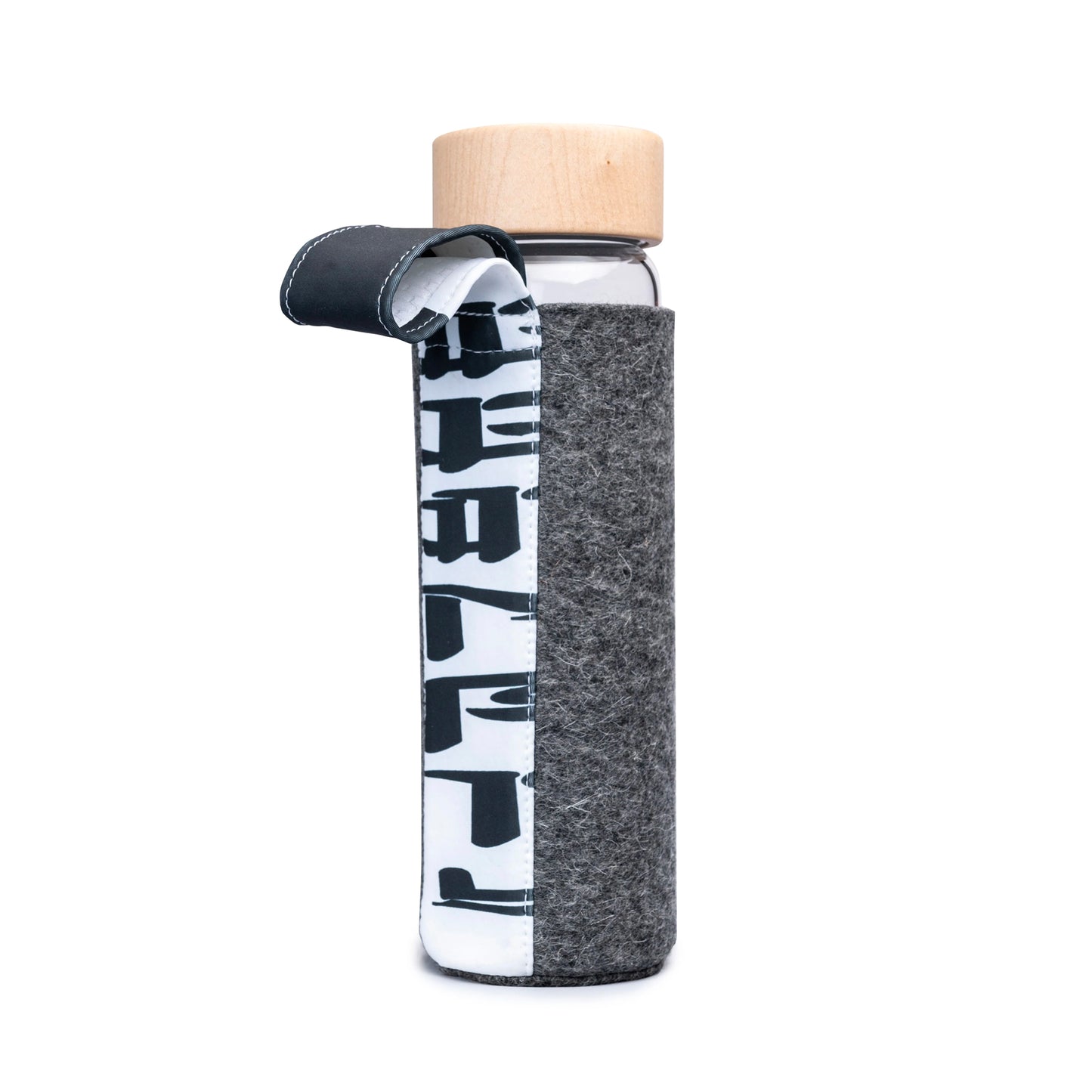 glasflasche mit filzhülle vesii - limitierte edition