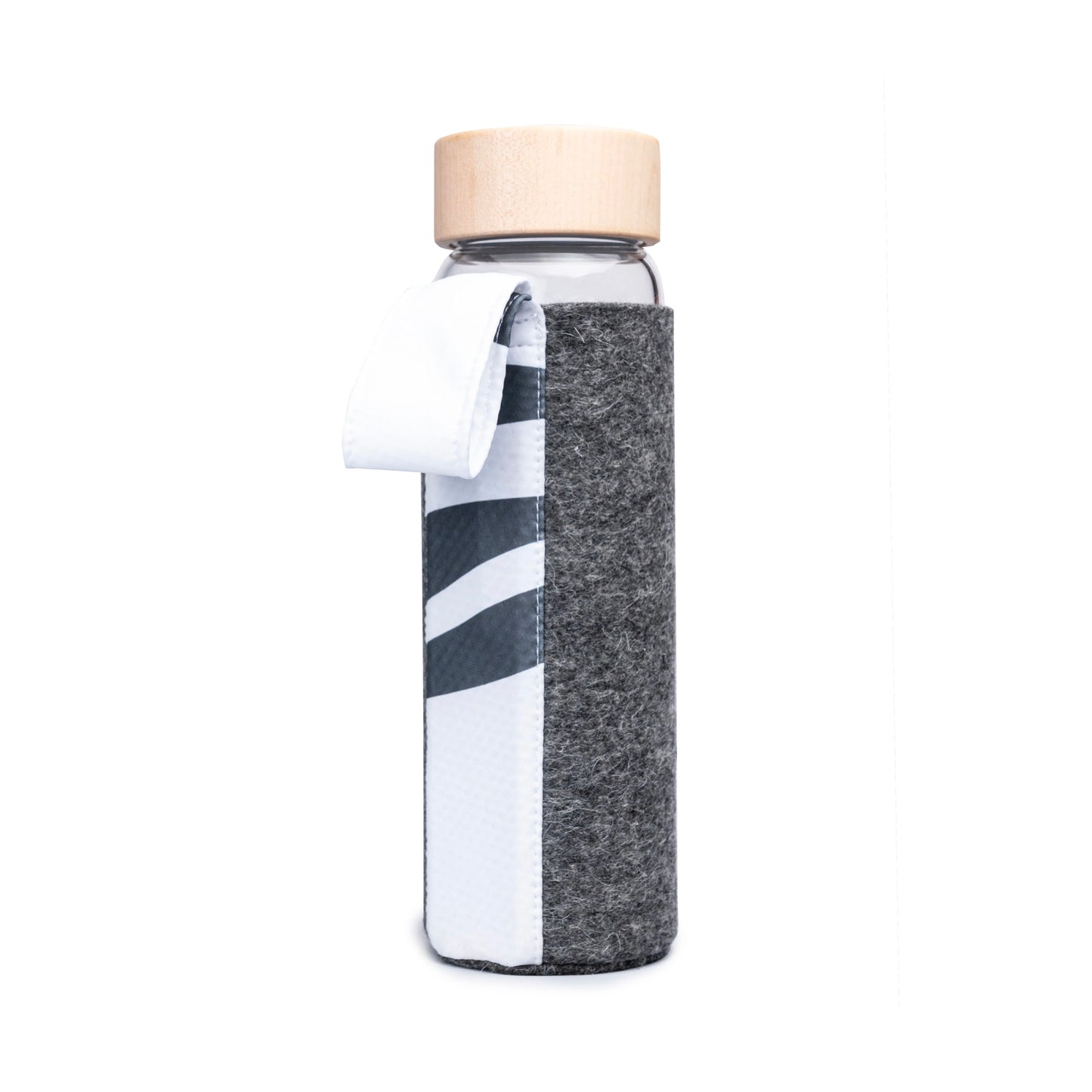 glasflasche mit filzhülle vesii - limitierte edition