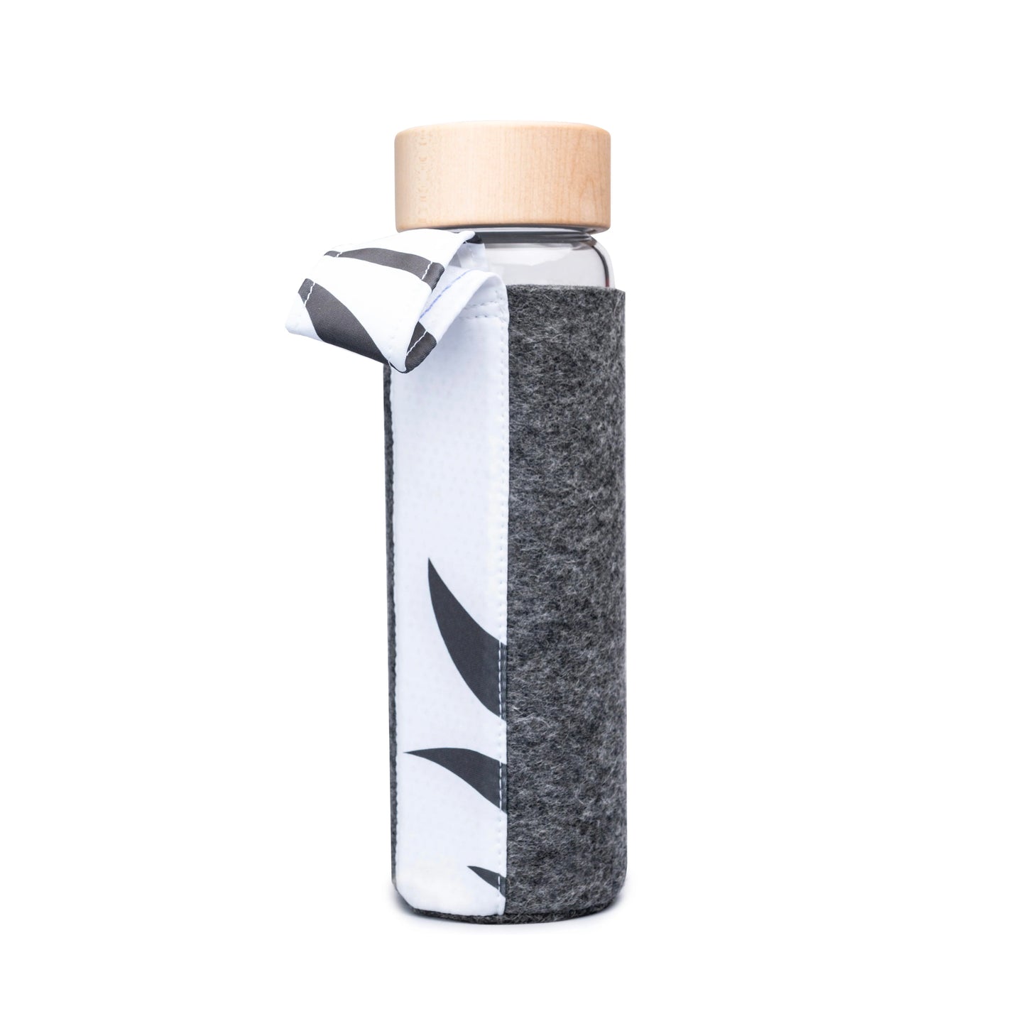 glasflasche mit filzhülle vesii - limitierte edition