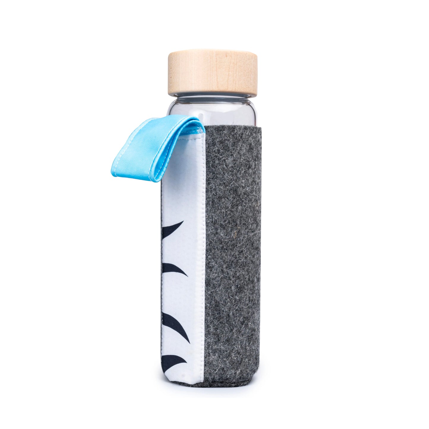 glasflasche mit filzhülle vesii - limitierte edition