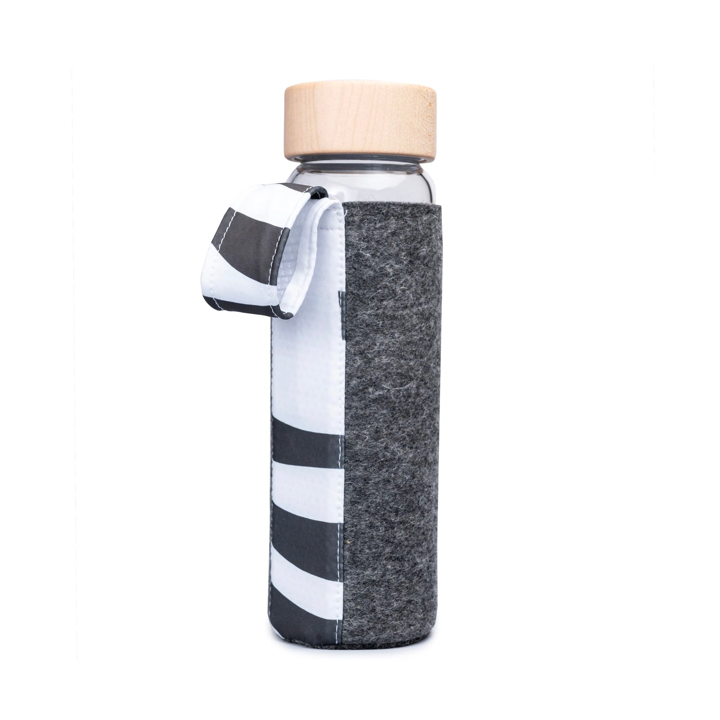 glasflasche mit filzhülle vesii - limitierte edition