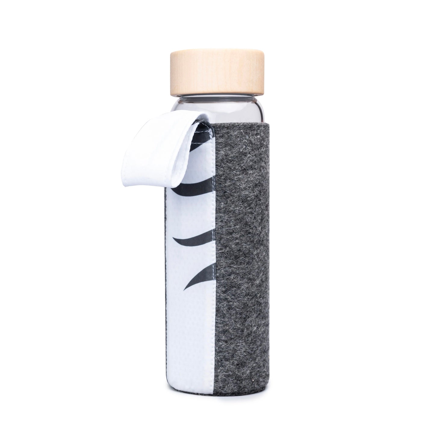 glasflasche mit filzhülle vesii - limitierte edition