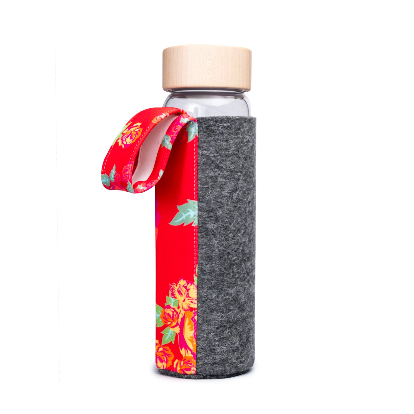 glasflasche mit filzhülle vesii - limitierte edition